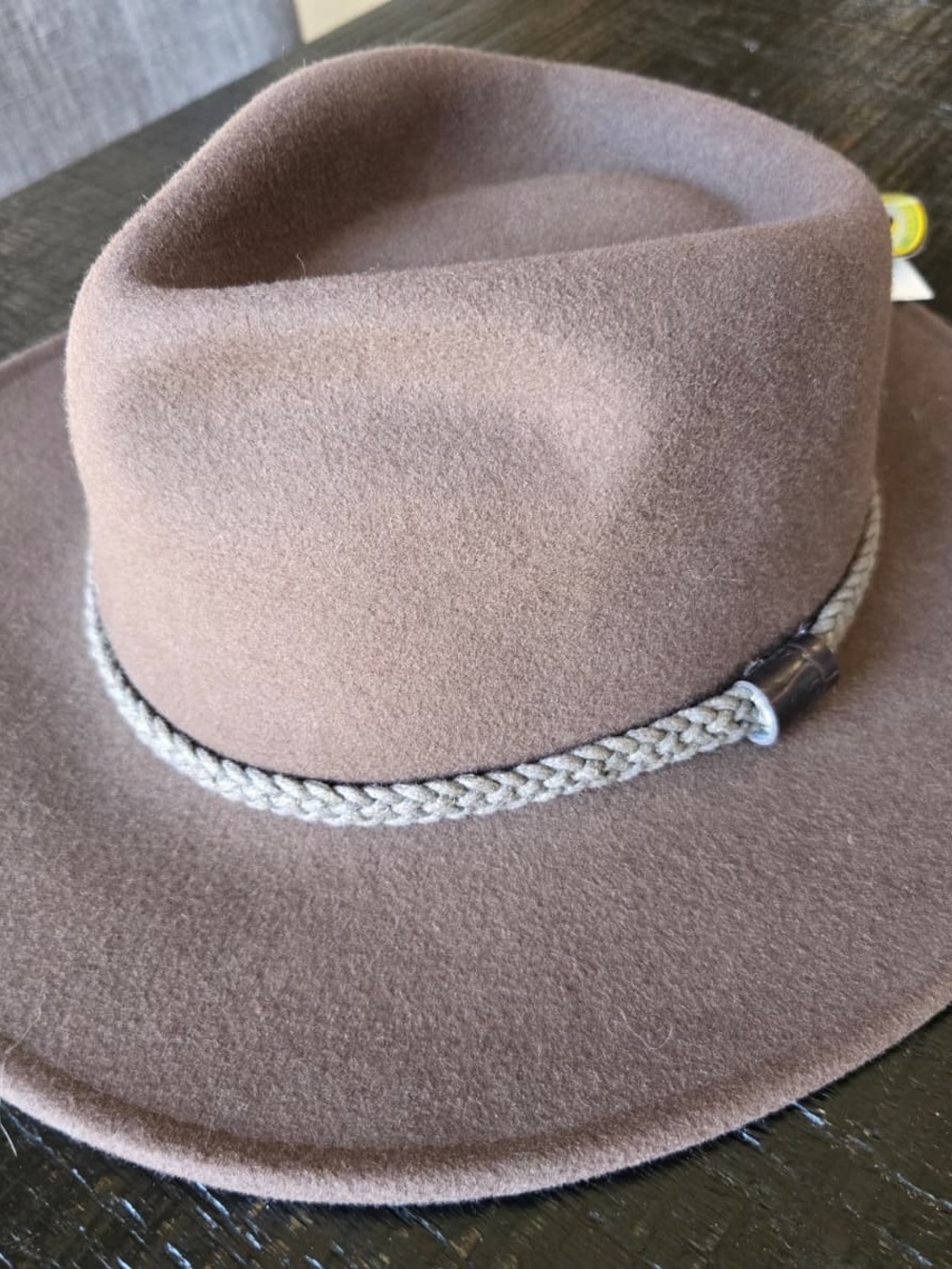 Men's Brown Wool Fedora Hat with Braided Band
